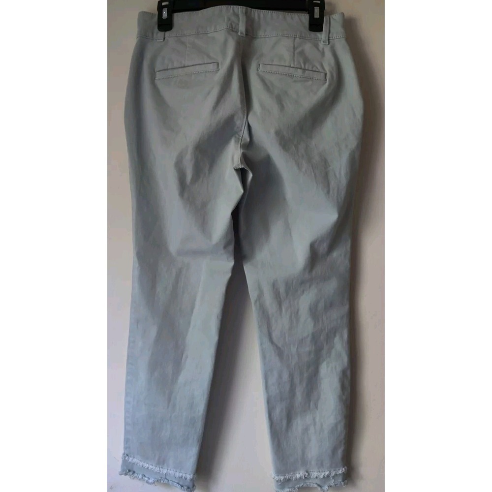 Loft Ankle Pants with Double Fringe Bottoms‎ Soft Mint Green Women's Size 4 - Picture 2 of 3